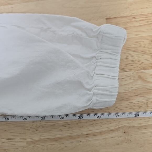 Frank & Eileen Womens Size 4 Cotton Blend‎ Hook & Eye Jogger Tapered Pants White - Picture 7 of 10